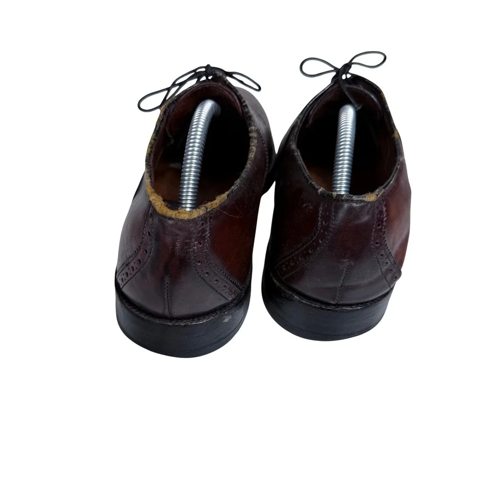 Allen Edmonds Sanford Oxford Shoes Mens 10.5 D Burgundy Leather Wingtip Brogue